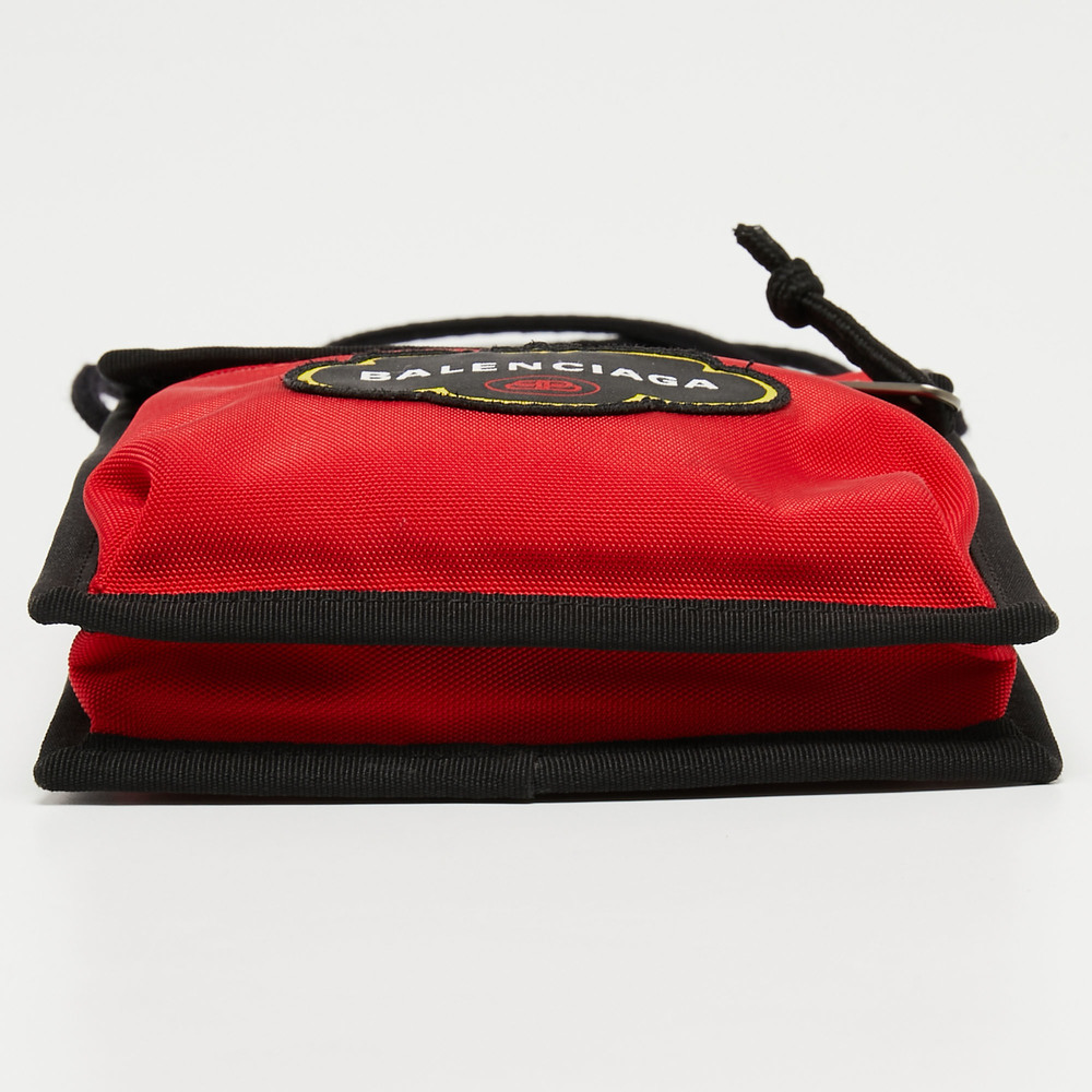 BALENCIAGA Black/Red Nylon Explorer Pouch Crossbody Bag - Picture 6 of 8